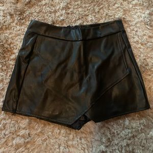 Black, pleather envelope skort